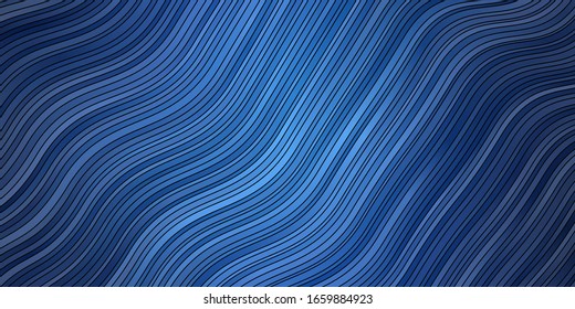 Light BLUE vector backdrop with curves. Abstract illustration with bandy gradient lines. Template for cellphones.