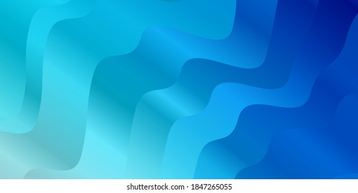 Fondo de vector ligero AZUL con curvas. Ilustración colorida en estilo abstracto con líneas dobladas. Diseño para su promoción comercial.
