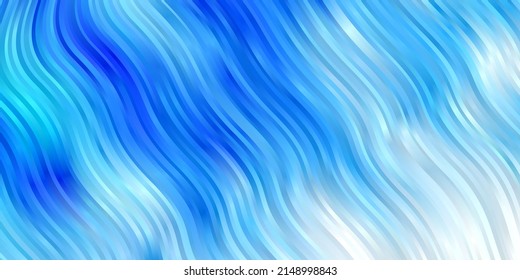 Light BLUE vector backdrop with curves. Colorful abstract illustration with gradient curves. Pattern for ads, commercials.