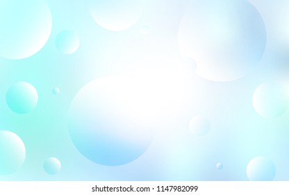 Light BLUE vector backdrop with dots. Blurred decorative design in abstract style with bubbles. Pattern can be used for futuristic ad, booklets.