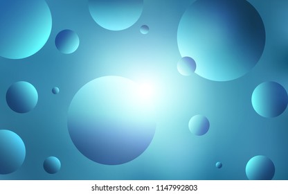 Light BLUE vector backdrop with dots. Illustration with set of shining colorful abstract circles. Pattern can be used for beautiful websites.
