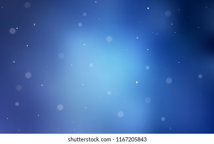 Light BLUE vector backdrop with dots. Illustration with set of shining colorful abstract circles. New design for ad, poster, banner of your website.