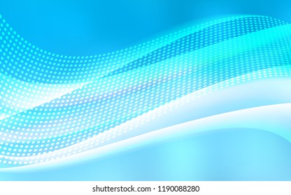 Light BLUE vector backdrop with dots and lines. Illustration with set of colorful abstract circles and lines. Pattern for design of window blinds, curtains.