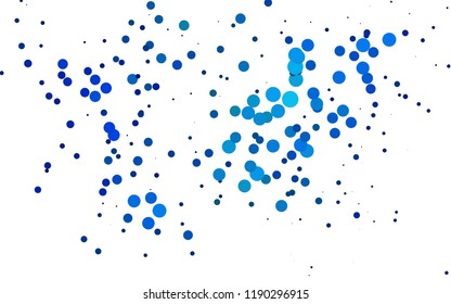 Light BLUE vector backdrop with dots, spots. Colorful illustration with blurred circles in nature style. Pattern for ads, booklets.