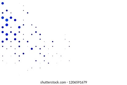 Light BLUE vector backdrop with dots. Modern abstract illustration with colorful water drops. Pattern for beautiful websites.