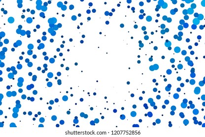 Light BLUE vector backdrop with dots, spots. Modern abstract illustration with colorful water drops. Template for your brand book.