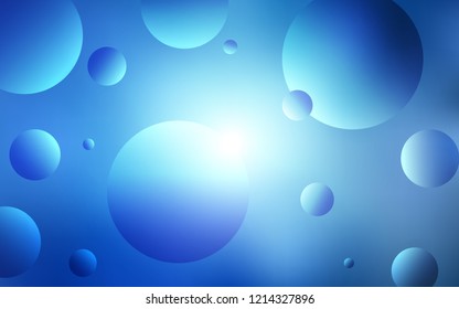 Light BLUE vector backdrop with dots. Modern abstract illustration with colorful water drops. Pattern can be used for futuristic ad, booklets.