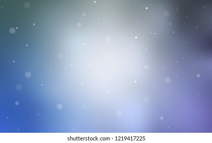 Light BLUE vector backdrop with dots. Blurred bubbles on abstract background with colorful gradient. Pattern can be used for ads, leaflets.