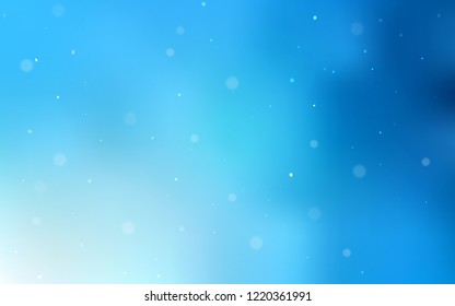 Light BLUE vector backdrop with dots. Illustration with set of shining colorful abstract circles. Completely new template for your brand book.