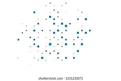 Light BLUE vector backdrop with dots. Abstract illustration with colored bubbles in nature style. Template for your brand book.