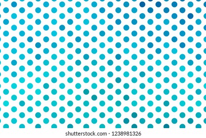 Light BLUE vector backdrop with dots. Illustration with set of shining colorful abstract circles. Template for your brand book.