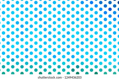 Light BLUE vector backdrop with dots. Abstract illustration with colored bubbles in nature style. Template for your brand book.