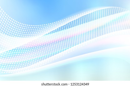 Light BLUE vector backdrop with dots and lines. Glitter abstract illustration with connection of triangle structure. Trendy design for wallpaper, fabric makers.