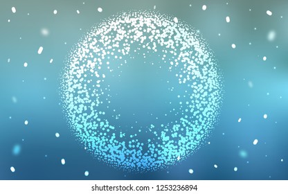 Light BLUE vector backdrop with dots. Glitter abstract illustration with blurred drops of rain. Pattern for futuristic ad, booklets.