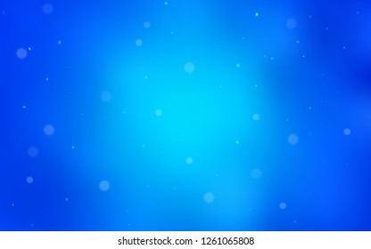 Light BLUE vector backdrop with dots. Blurred bubbles on abstract background with colorful gradient. Completely new template for your brand book.
