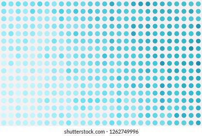 Light BLUE vector backdrop with dots. Illustration with set of shining colorful abstract circles. Pattern for beautiful websites.