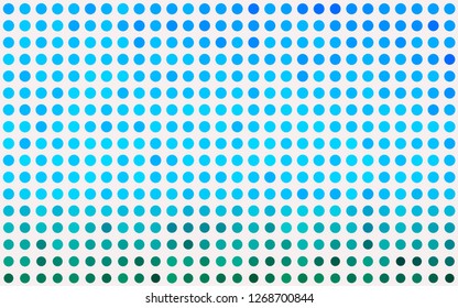 Light BLUE vector backdrop with dots. Blurred decorative design in abstract style with bubbles. Template for your brand book.