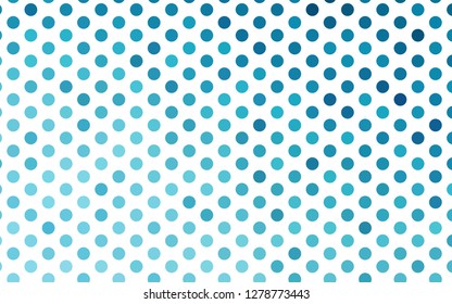 Light BLUE vector backdrop with dots. Blurred decorative design in abstract style with bubbles. Template for your brand book.