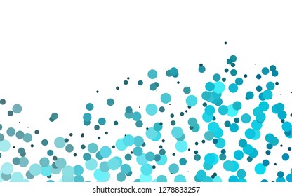 Light BLUE vector backdrop with dots, spots. Colorful illustration with blurred circles in nature style. Pattern of water, rain drops.