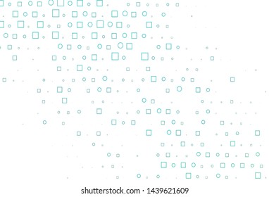 Light BLUE vector backdrop with dots, spots, cubes. Glitter abstract illustration with cubes, circles. Pattern of water, rain drops.
