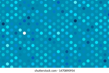 Light BLUE vector backdrop with dots. Beautiful colored illustration with blurred circles in nature style. Template for your brand book.