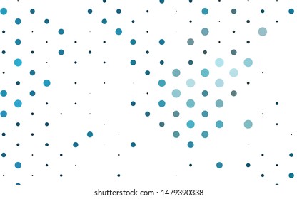 Light BLUE vector backdrop with dots. Abstract illustration with colored bubbles in nature style. Design for business adverts.
