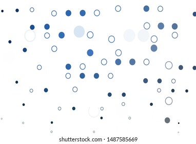 Light BLUE vector backdrop with dots. Abstract illustration with colored bubbles in nature style. Completely new template for your brand book.