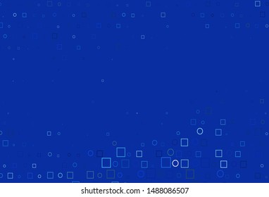 Light BLUE vector backdrop with dots, spots, cubes. Glitter abstract illustration with cubes, circles. Pattern for ads, leaflets.