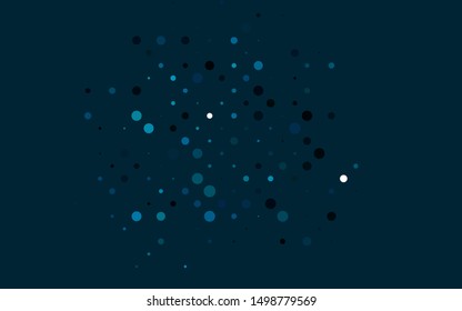 Light BLUE vector backdrop with dots. Beautiful colored illustration with blurred circles in nature style. Pattern for beautiful websites.
