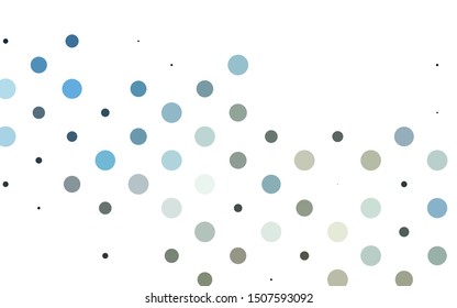 Light BLUE vector backdrop with dots. Glitter abstract illustration with blurred drops of rain. Design for business adverts.