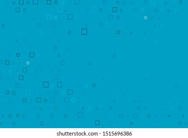 Light BLUE vector backdrop with dots, spots, cubes. Colorful illustration with circles, squares in nature style. Pattern of water, rain drops.