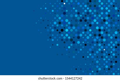 Light BLUE vector backdrop with dots. Blurred bubbles on abstract background with colorful gradient. Pattern of water, rain drops.