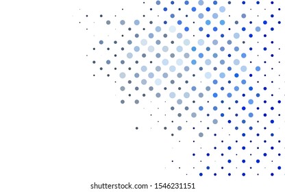 Light BLUE vector backdrop with dots. Beautiful colored illustration with blurred circles in nature style. Pattern of water, rain drops.
