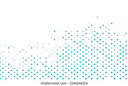 Light BLUE vector backdrop with dots. Blurred bubbles on abstract background with colorful gradient. Pattern of water, rain drops.