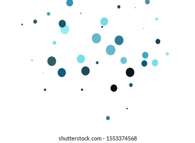 Light BLUE vector backdrop with dots. Glitter abstract illustration with blurred drops of rain. Design for posters, banners.