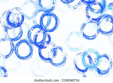 Light BLUE vector backdrop with dots. Glitter abstract illustration with blurred drops of rain. Design for your business advert.