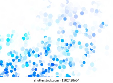 Light BLUE vector backdrop with dots. Beautiful colored illustration with blurred circles in nature style. Design for your business advert.