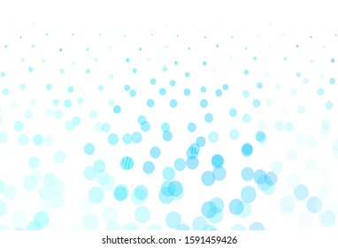 Light BLUE vector backdrop with dots. Illustration with set of shining colorful abstract circles. Pattern for ads, leaflets.