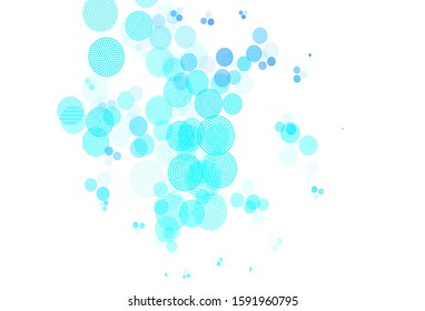 Light BLUE vector backdrop with dots. Blurred decorative design in abstract style with bubbles. Design for poster, banner of websites.