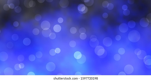Light BLUE vector backdrop with dots. Colorful illustration with gradient dots in nature style. Pattern for websites.