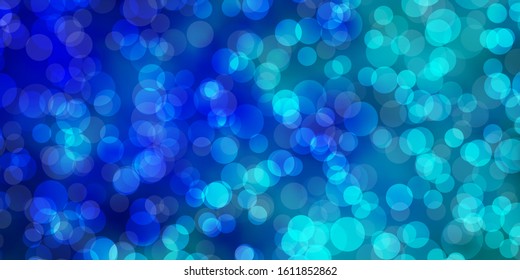 Light BLUE vector backdrop with dots. Modern abstract illustration with colorful circle shapes. Pattern for wallpapers, curtains.