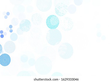 Light BLUE vector backdrop with dots. Modern abstract illustration with colorful water drops. Pattern for futuristic ad, booklets.