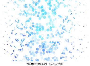 Light BLUE vector backdrop with dots. Modern abstract illustration with colorful water drops. Pattern for beautiful websites.