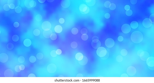 Light BLUE vector backdrop with dots. Abstract decorative design in gradient style with bubbles. Pattern for business ads.