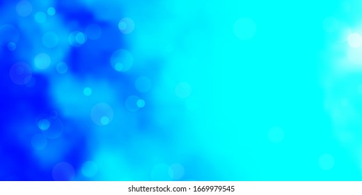 Light BLUE vector backdrop with dots. Illustration with set of shining colorful abstract spheres. Design for posters, banners.