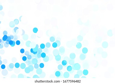 Light BLUE vector backdrop with dots. Modern abstract illustration with colorful water drops. New template for your brand book.