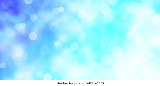 Light BLUE vector backdrop with dots. Colorful illustration with gradient dots in nature style. Pattern for websites.