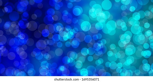 Light BLUE vector backdrop with dots. Modern abstract illustration with colorful circle shapes. Pattern for wallpapers, curtains.