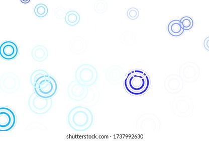 Light BLUE vector backdrop with dots. Illustration with set of shining colorful abstract circles. Pattern for futuristic ad, booklets.