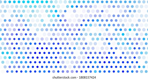 Light blue vector backdrop with dots. Abstract colorful disks on simple gradient background. Pattern for wallpapers, curtains.